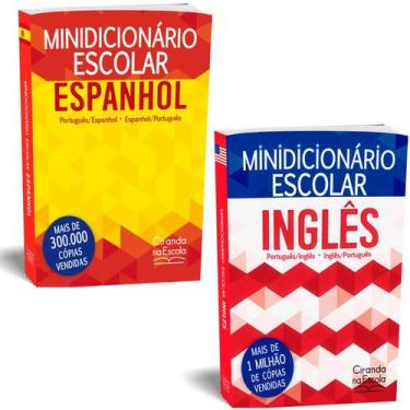 Imagem de Kit Minidicionário Escolar Inglês e Espanhol  Ciranda Cultural