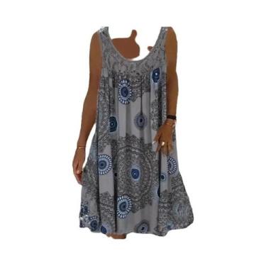 Imagem de Vestido Feminino Casual De Verão Com Estampa Digital, Ombro a Ombro, T