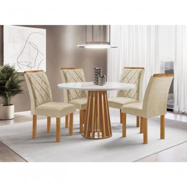 Imagem de Sala De Jantar 4 Cadeiras C Vidro 1,0m - Dublin - Sky Móveis