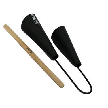 Imagem de Agogo Duplo Preto Profissional Com Baqueta 678