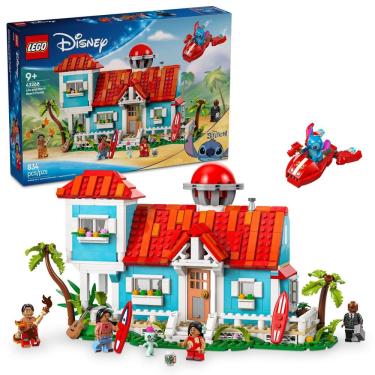 Imagem de Construindo um conjunto de brinquedos LEGO Disney Lilo e Stitch Beach House