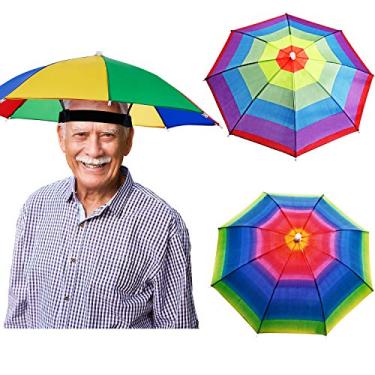 Imagem de Syhood 3 peças de chapéus de guarda-chuva arco-íris camuflagem chapéu de pesca guarda-c...