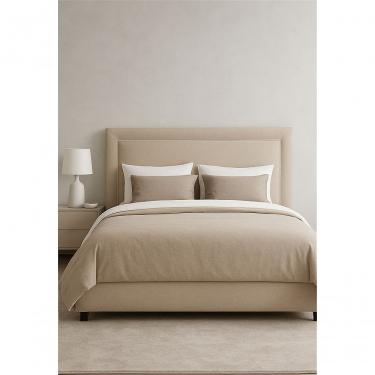 Imagem de Cabeceira Estofada Casal Debrum Não é Segredo Linho Cru 140x120