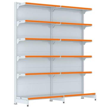 Imagem de Gondola Parede 202 Fit Farmacia Ate 2 Metros Branco Pe Laranja - Amapá