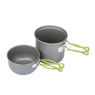 Imagem de Kit Panelas Camping Alumínio 2 Peça Com Bolsa P/ Acampamento