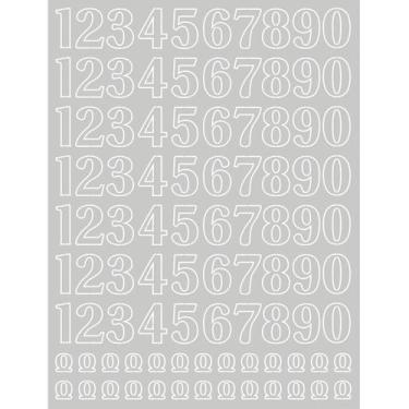 Imagem de Aplique Numerais LT - Papel Laminado - Prata 96 Números - Litoarte