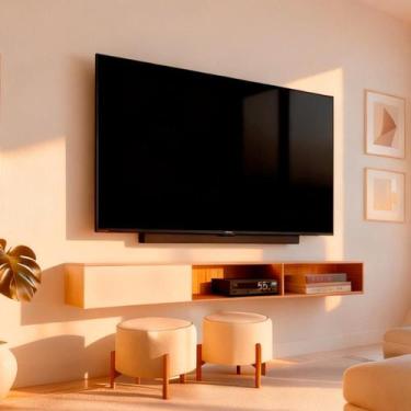 Imagem de Rack Suspenso Sala Home Tv 60 Polegadas Mdp Amadeirado Luxo - BY HOUSE