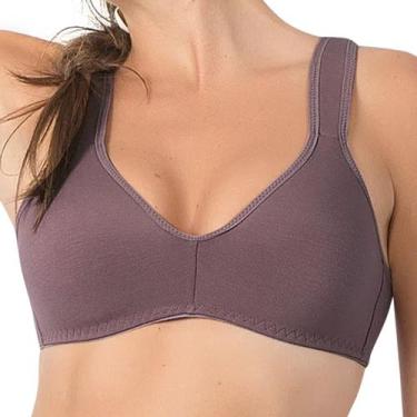 Imagem de Sutiã Tradicional Tecido Duplo Sem Bojo e Aro Modal Duloren, Berinjela