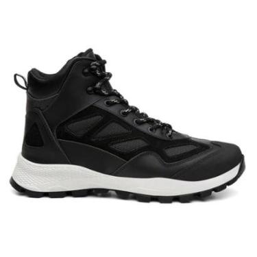 Imagem de Bota Masculina com Detalhes Reflexivos Estilo e Segurança Couro Outdoor Cano Médio-Masc...