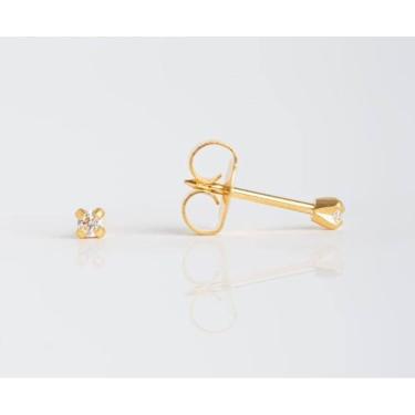 Imagem de BRINCO STUDEX SYSTEM 75 ZIRCÔNIA 3MM DOURADO linha 2