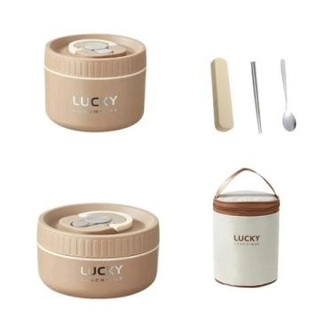 Imagem de Lancheira Térmica Infantil De Aço Inoxidável À Prova De Vazamentos Par