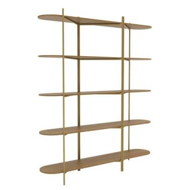 Imagem de Estante de Livros 180cmx210cm 5 Prateleiras em Carvalho Dourado Gaia -