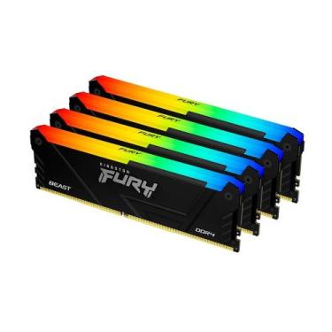 Imagem de Memória RAM Kingston Fury Beast, RGB, 128GB (4x32GB), 3200MHz, DDR4, C