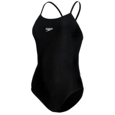 Imagem de Maiô Natação Speedo Skinny Xtra Life Costas Aberta Feminino, Gg, Preto