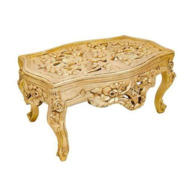 Imagem de Mesa De Centro Imponente Madeira Rica Entalhes Folha Ouro - luxdecorca