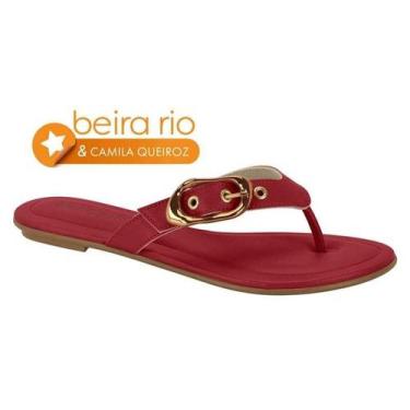 Imagem de Sandália Rasteirinha Beira Rio Ultra Conforto Ref.8367.871, Cherry, 38