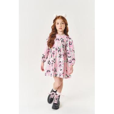 Imagem de Vestido Infantil Menina Panda Rosa Mundo Cinti, Rosa, 4