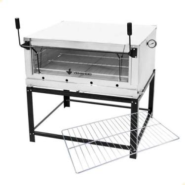 Imagem de Kit Forno Industrial Venâncio Roma Inox 90 Cm com Pedra Refratária Gás
