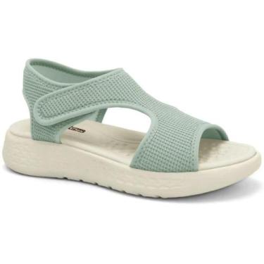 Imagem de Sandália papete comfortflex feminina 2547304, Verde menta, Branco off,