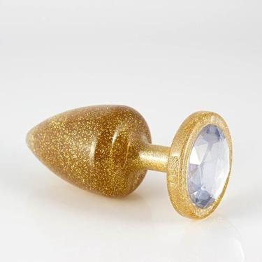 Imagem de Plug anal com glitter - dourado (m) - hard
