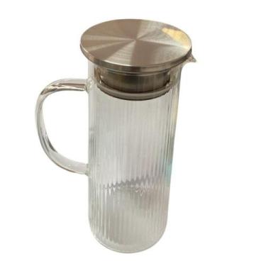 Imagem de Jarra Acqua 1,4L de Vidro Borossilicato com Tampa em Inox para Servir 