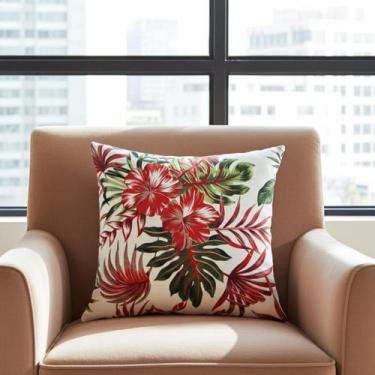 Imagem de Capas Almofadas 50x50 Tecido Algodão Estampa Floral - Nallu Decor