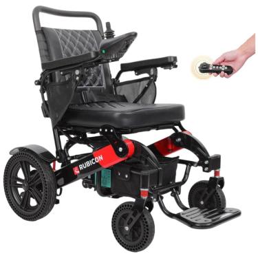 Imagem de Cadeira de Rodas Elétrica Dobrável Reclinável para Adultos de até 150 kg, Rubicon DX08, Prata