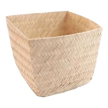 Imagem de Cachepot de Palha Artesanal Redondo 12CM X 12CM X 10CM Rattan Rústico Amadeirado Extra Festas