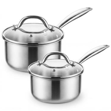 Imagem de Conjunto de Caçarolas em Aço Inoxidável Idymere 1,5 e 2,5 qt