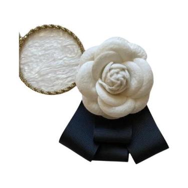 Imagem de Broche De Flor Camélia De Veludo Com Laço, Estilo Colegial Feminino, A