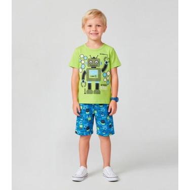 Imagem de Pijama Infantil Masculino Brilha No Escuro Kappes Verde, 1, Verde