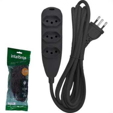 Imagem de Extensao Intelbras 3 Tomadas 2 Polos + Terra 10A. Preta 3M. - 4830148