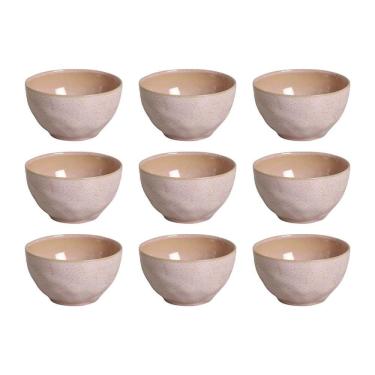 Imagem de Conjunto de Bowls Litchi 558ML em Stoneware com Acabamento Artesanal para Mesa de Jantar Rosa Porto Brasil