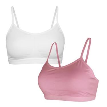 Imagem de Kit 2 Top Infantil Juvenil Com Bojo Removível Menina Moça COR:CREME-BR
