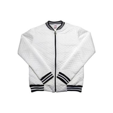 Imagem de Jaqueta Bomber Infantil Feminina de Matelasse - Mini Diva, Creme, 4