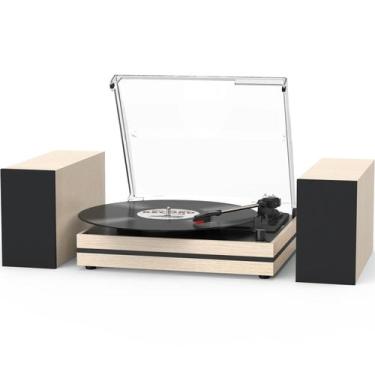 Imagem de Toca-discos seasonlife com correia, sem fio, 3 velocidades, caixas de 