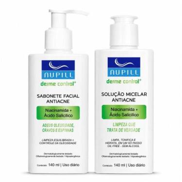 Imagem de Kit Nupill Derme Control Antiacne: Sabonete Facial 140ml e Solução Mic