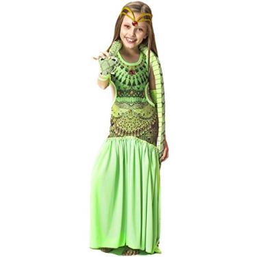 Imagem de Fantasia Odalisca de Luxo Infantil Verde ou Rosa Com Bracelete (P - 2)