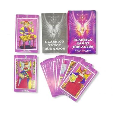 Imagem de Baralho Clássico Tarot Dos Anjos Rosa 22 Cartas Com Manual