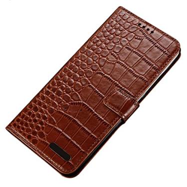 Imagem de GSYH Capa carteira para iPhone 13 Pro Max/13 Pro/13/13 Mini, capa flip de couro com 2 compartimentos para cartão e suporte de carregamento sem fio fecho magnético, marrom, 13 15,1 cm