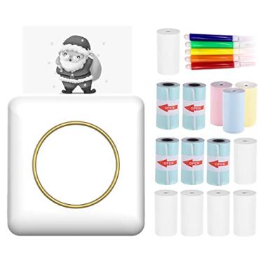 Imagem de Qudai Mini impressora fotográfica de bolso máquina de impressão térmica 203dpi conexão bt sem fio para etiqueta de imagem DIY lista de artesanato meno notas jornal recibo papel adesivo instantâneo