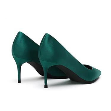 Imagem de Sapatos de salto alto femininos e sapatos de salto fino fechado para mulheres sandálias casuais de salto alto sapatos femininos festa casamento sapatos, verde, 35 EU/4 US