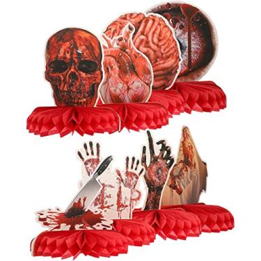 Imagem de Halloween Honeycomb Centerpiece Bloody Table Topper Decoration Terror Corpse Party Supplies 8pcs Prank Favors Photo Props