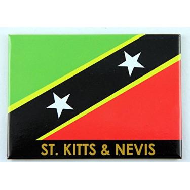 Imagem de Ímã de lembrança do colecionador de geladeira do Caribe, bandeira de São Cristóvão e Névis 6,35 x 8,89 cm