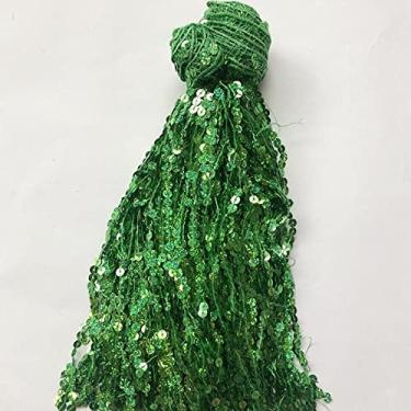 Imagem de 6,5 jardas 30 cm de largura glitter 7 mm lantejoulas borla franja aparar tecido de renda saias de dança de palco latino roupas acessórios diy, h