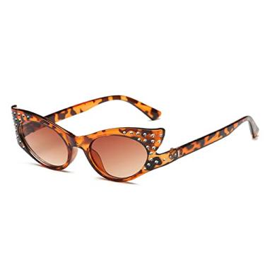 Imagem de Óculos de sol de olho de gato da moda, moda feminina banhada a diamante, armação pequena, óculos de lentes marinhas, óculos de sol de todos os jogos, 8, tamanho único