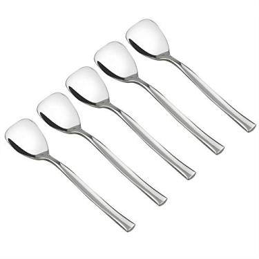 Imagem de Conjunto de 12 colheres de sorvete de sobremesa de aço inoxidável Idomy, 14 cm