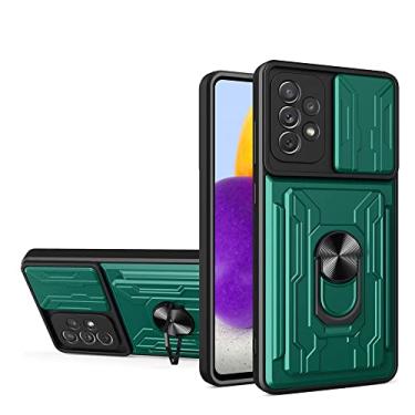 Imagem de Estojo de armadura de luxo para Samsung A51 A71 A12 A52 A72 A22 A32 A13 A53 para Samsung Galaxy S20 FE S21 Plus S22 Capa de suporte de cartão, verde, para S21