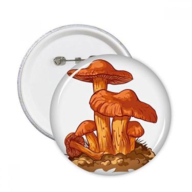 Imagem de Linda ilustração de criatura de cogumelo laranja alfinetes redondos emblema botão decoração acessório 5 peças