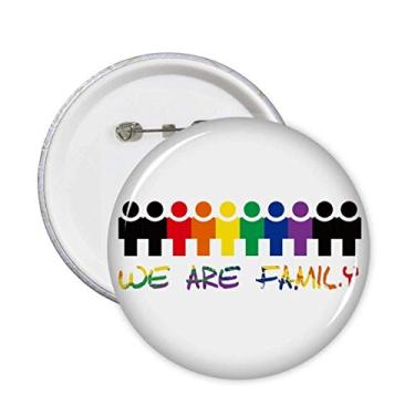 Imagem de Broche de bandeira do arco-íris LGBT We Are Family Broche de emblema de botão para decoração 5 peças